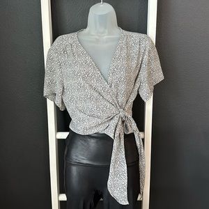 STITCH FIX: Lush Faux Wrap Cropped Blouse